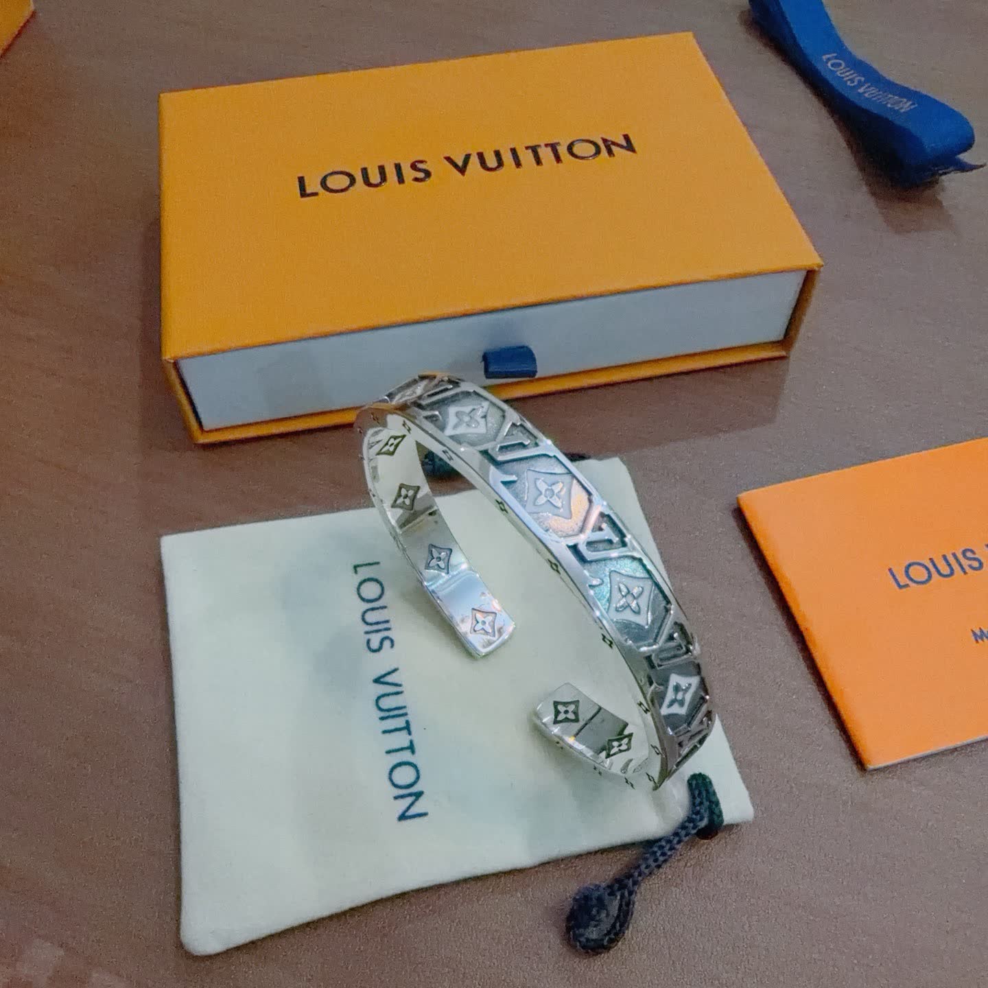 Louis Vuitton Silver Monogram Bracelet